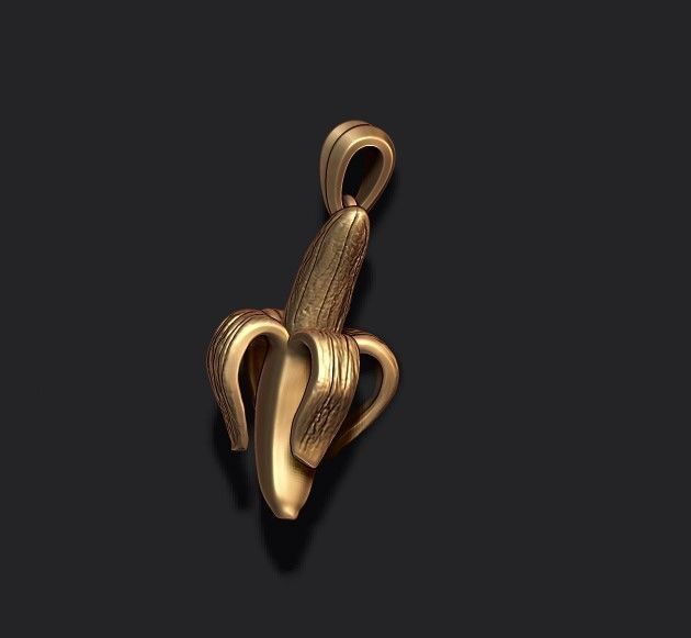 banana pendant 3D print model_4
