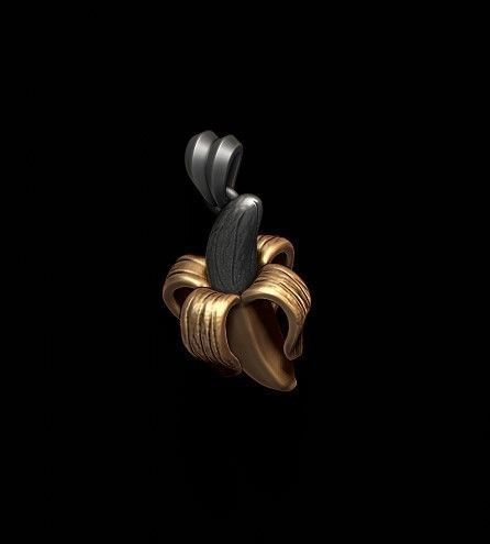banana pendant 3D print model_7