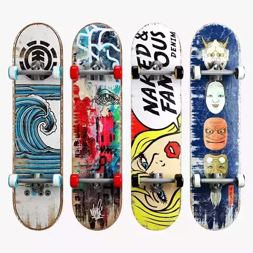 Skateboard set 006 3D model