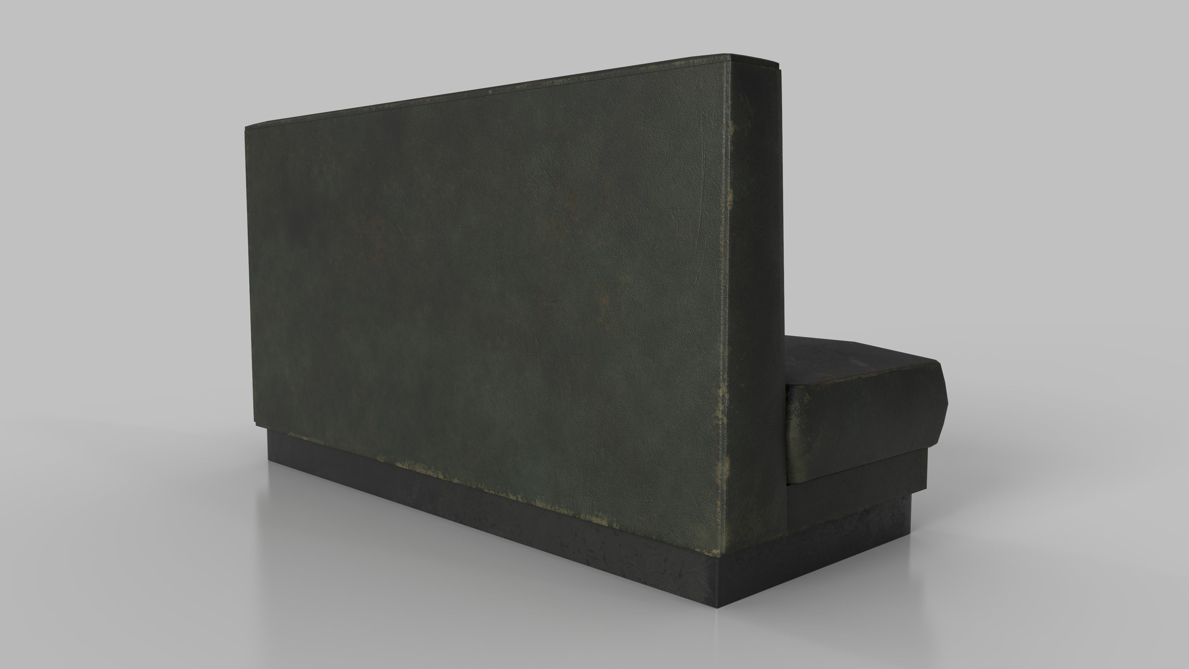 Old Diner Sofa - Retro Restaurant Leather Banquette Booth Low-poly 3D model_8