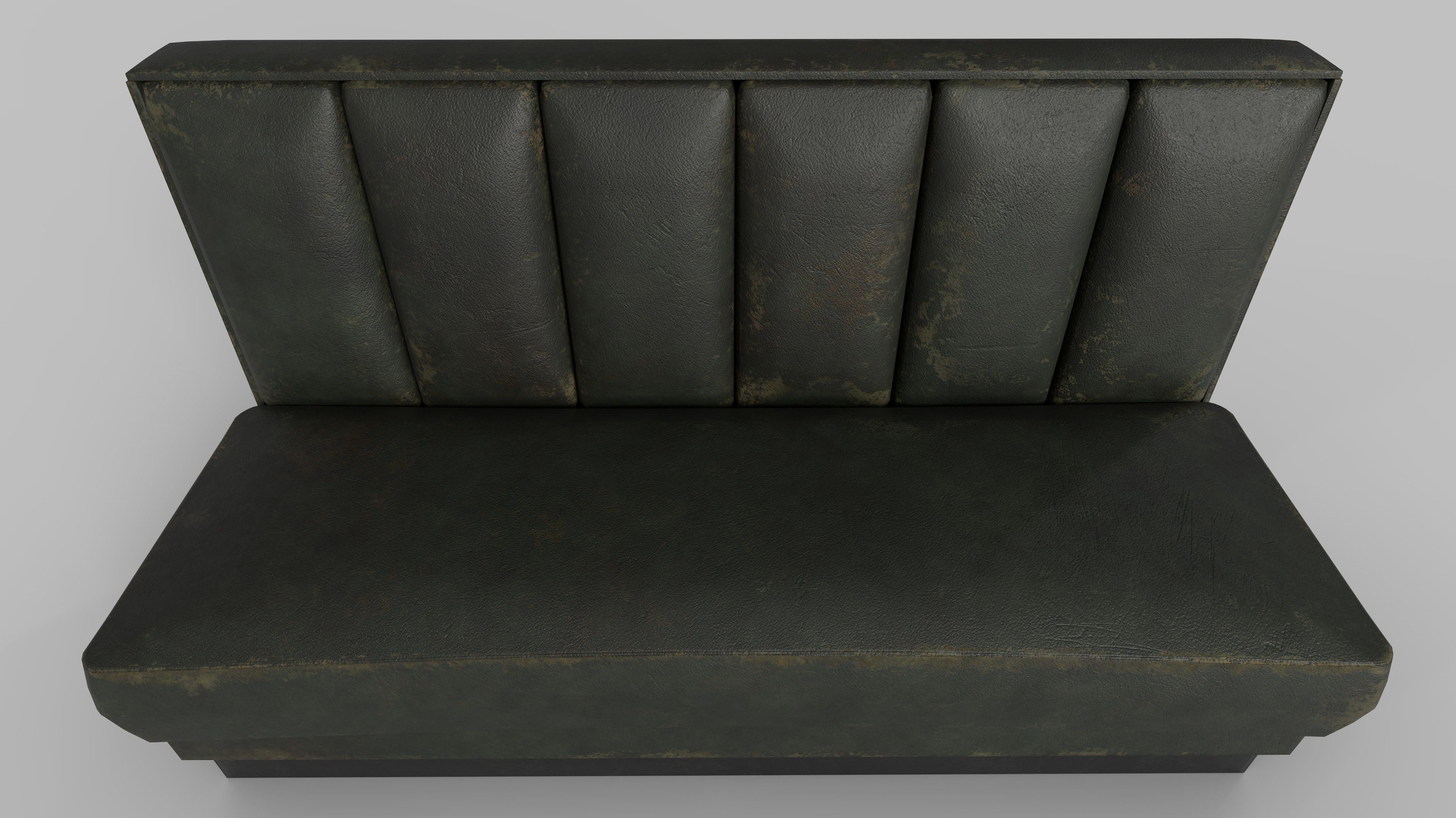 Old Diner Sofa - Retro Restaurant Leather Banquette Booth Low-poly 3D model_10