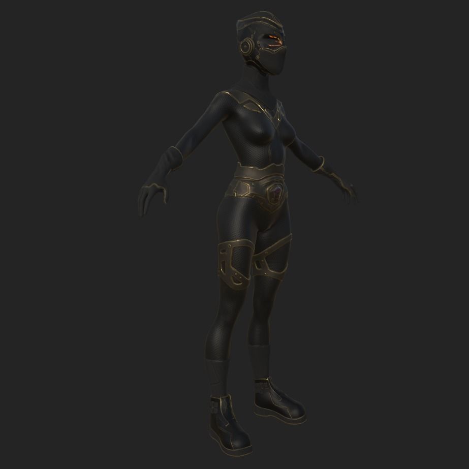 Sci-fi Thief - The Future Thief - FemaleVer Low-poly 3D model_36