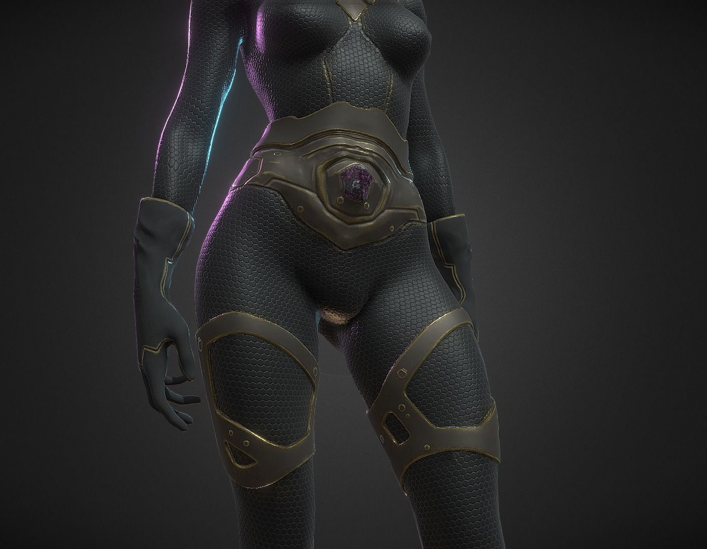 Sci-fi Thief - The Future Thief - FemaleVer Low-poly 3D model_27