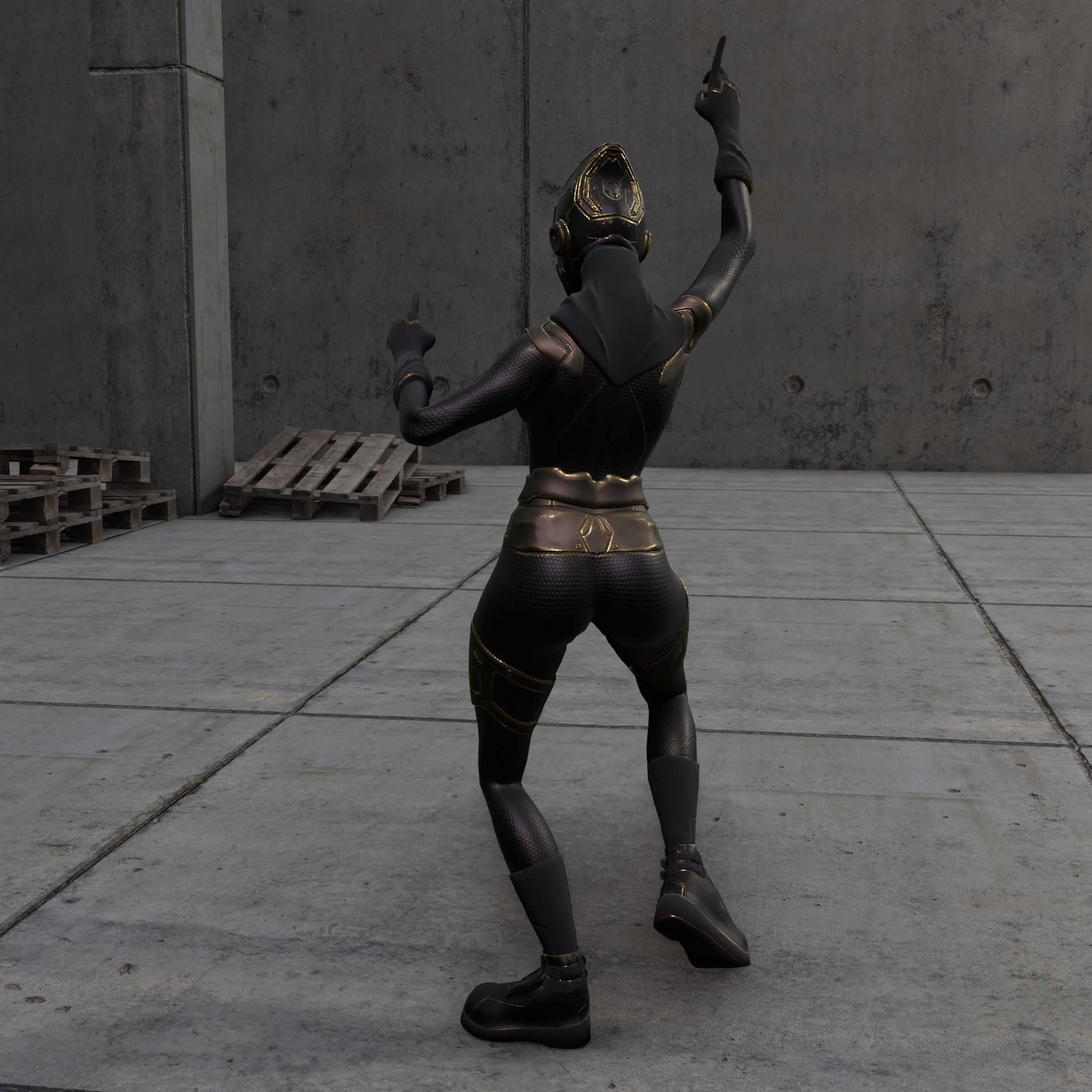 Sci-fi Thief - The Future Thief - FemaleVer Low-poly 3D model_19