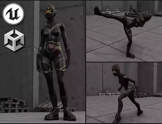 Sci-fi Thief - The Future Thief - FemaleVer Low-poly 3D model
