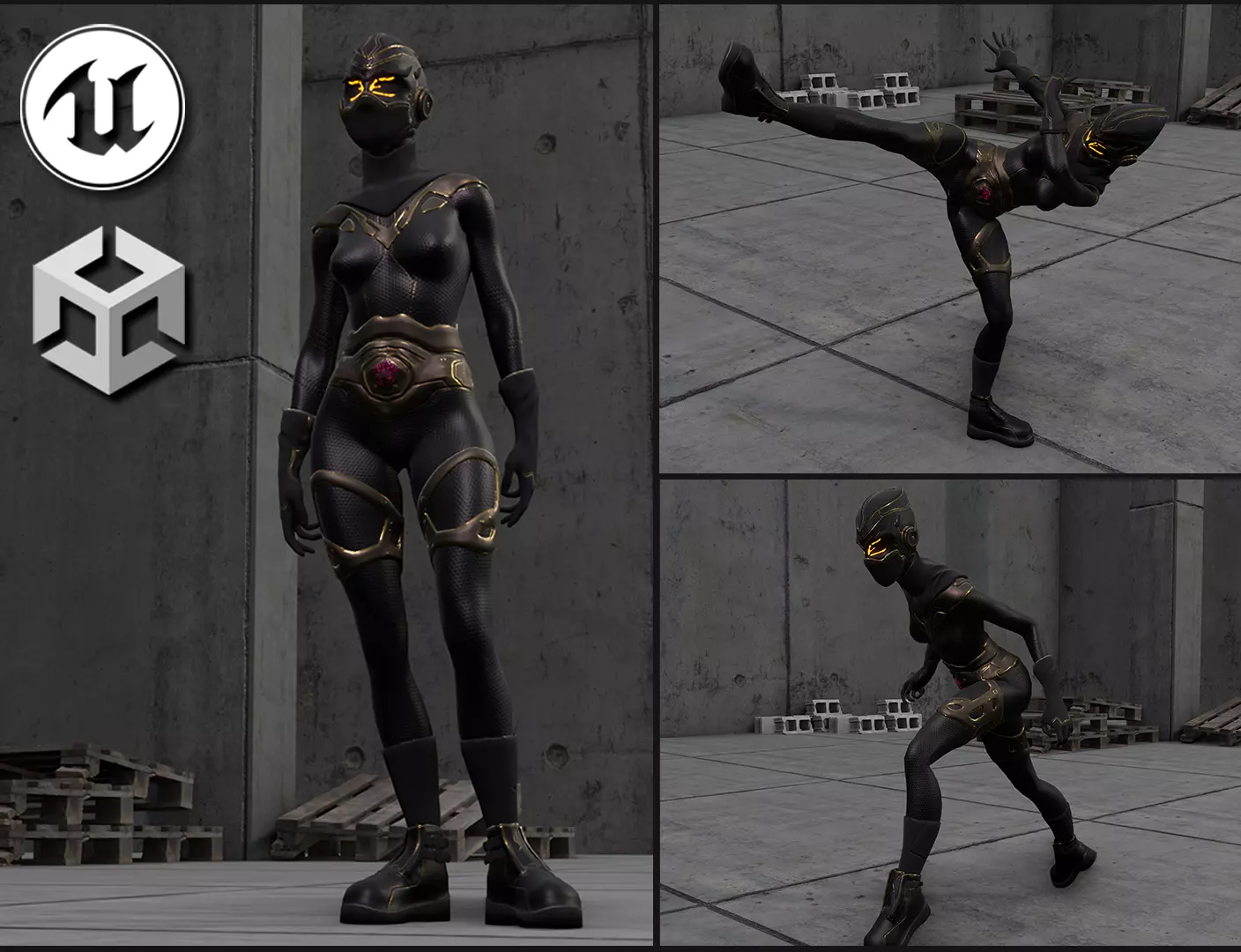 Sci-fi Thief - The Future Thief - FemaleVer Low-poly 3D model_0