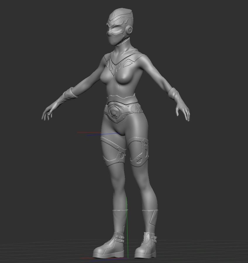 Sci-fi Thief - The Future Thief - FemaleVer Low-poly 3D model_10