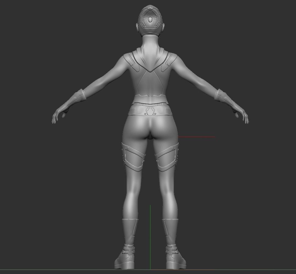 Sci-fi Thief - The Future Thief - FemaleVer Low-poly 3D model_11