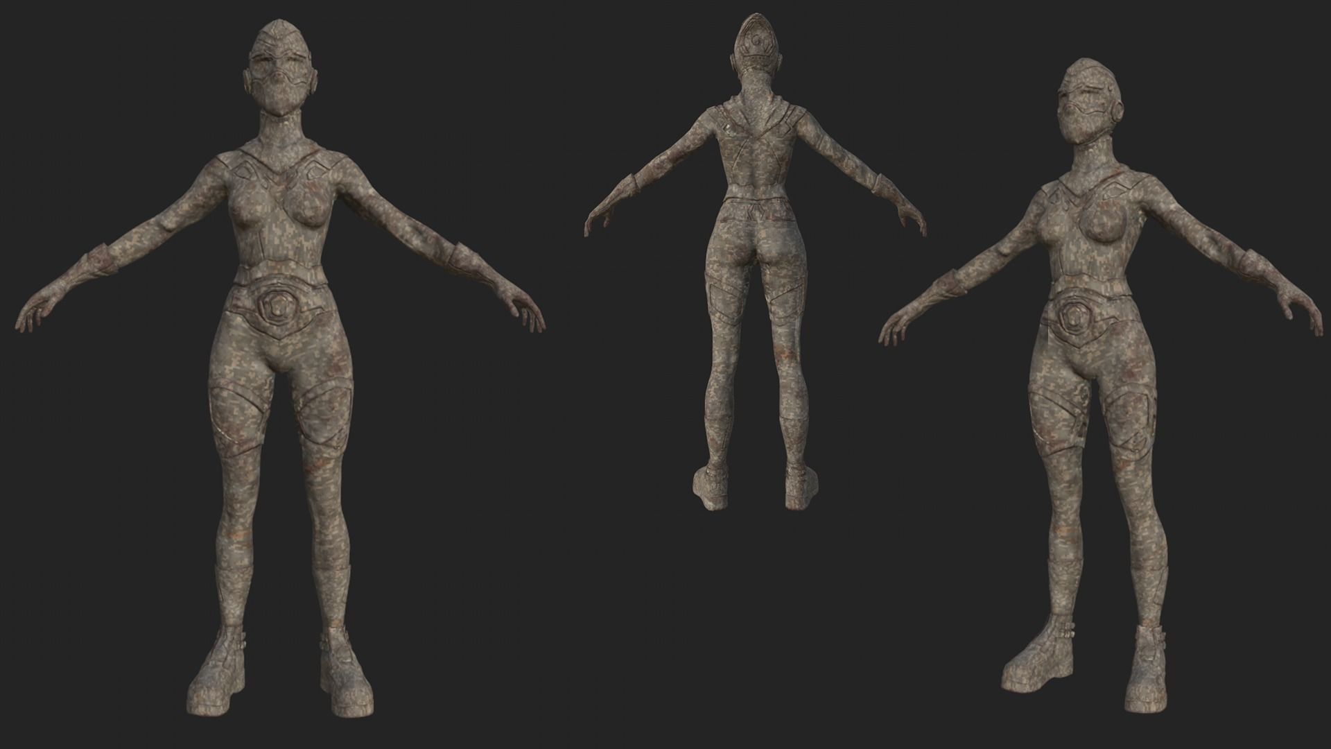 Sci-fi Thief - The Future Thief - FemaleVer Low-poly 3D model_31