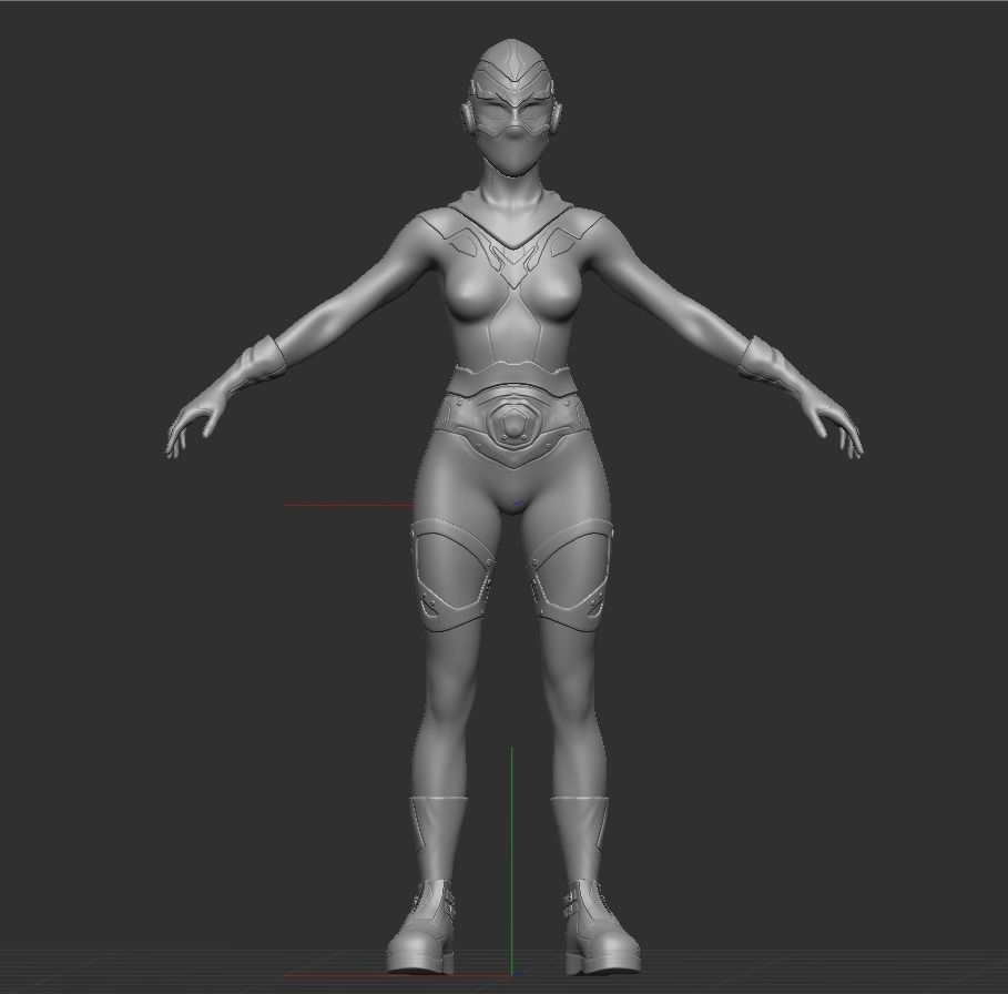 Sci-fi Thief - The Future Thief - FemaleVer Low-poly 3D model_9