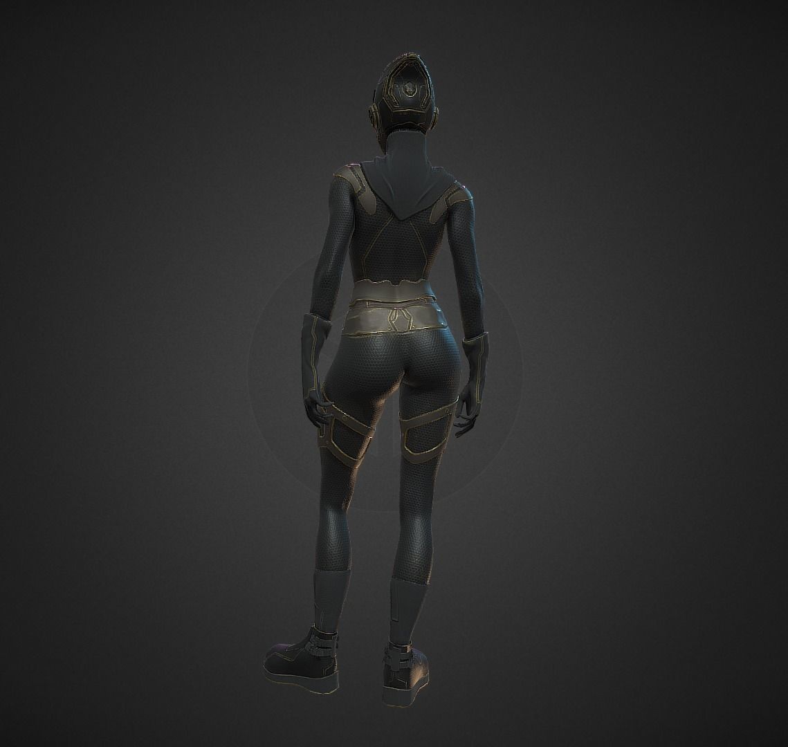 Sci-fi Thief - The Future Thief - FemaleVer Low-poly 3D model_7