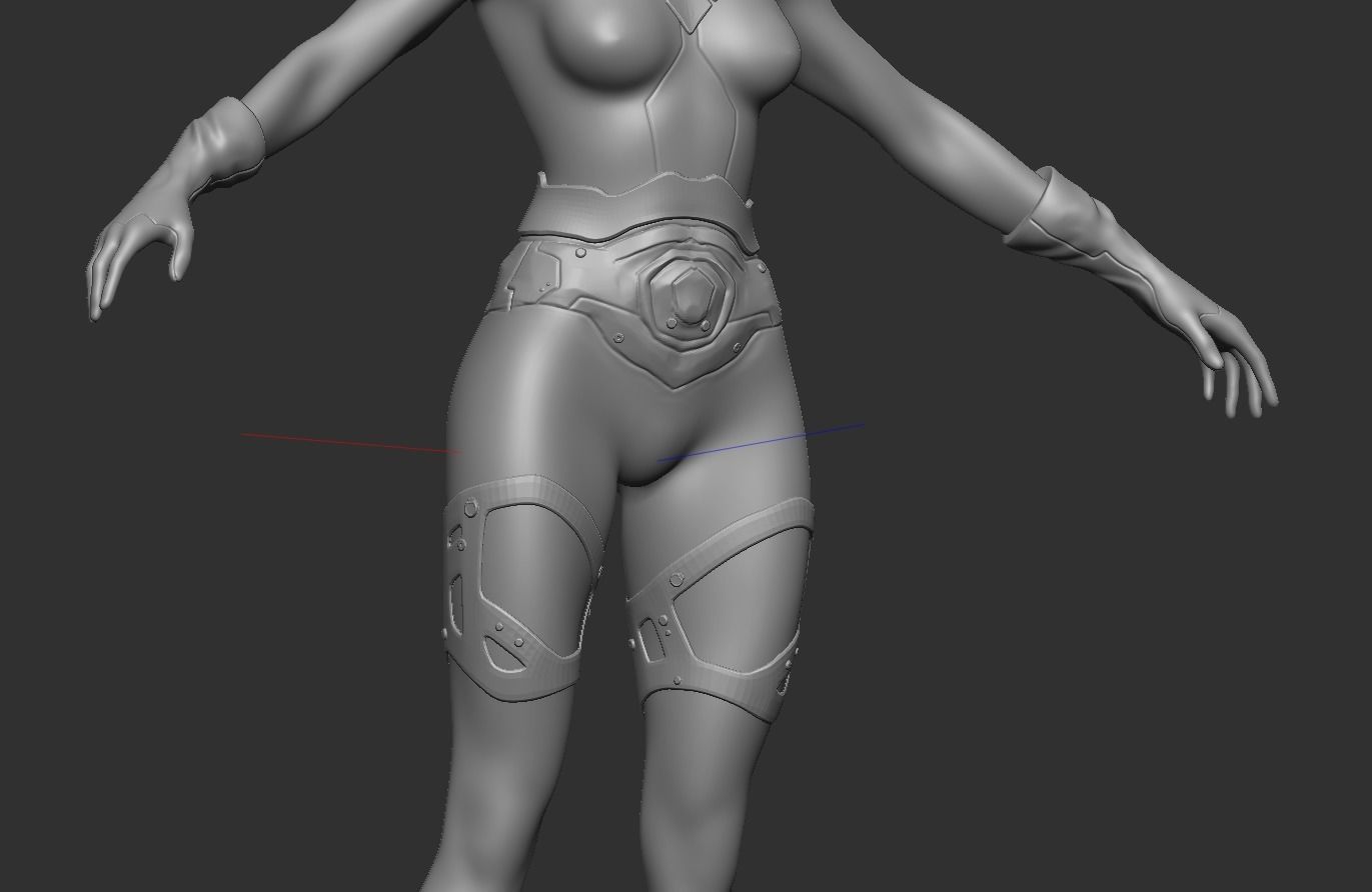 Sci-fi Thief - The Future Thief - FemaleVer Low-poly 3D model_43