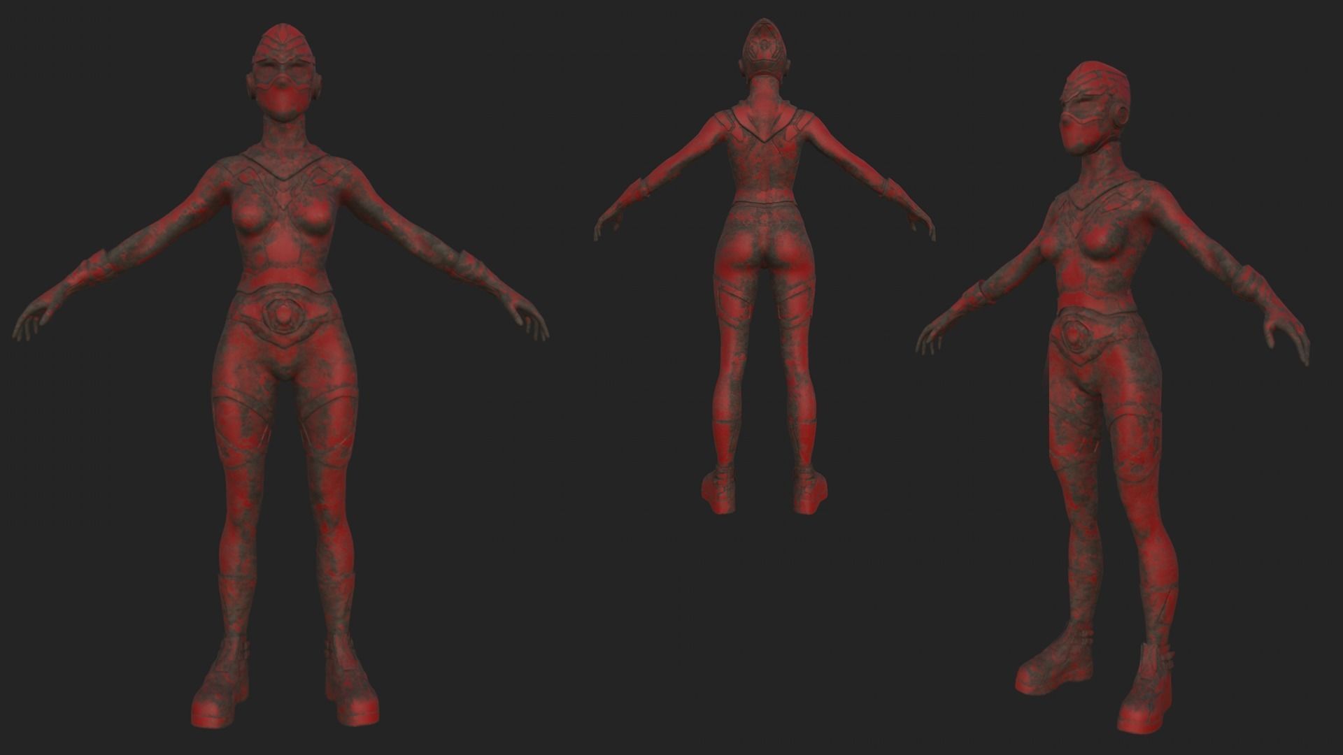 Sci-fi Thief - The Future Thief - FemaleVer Low-poly 3D model_32