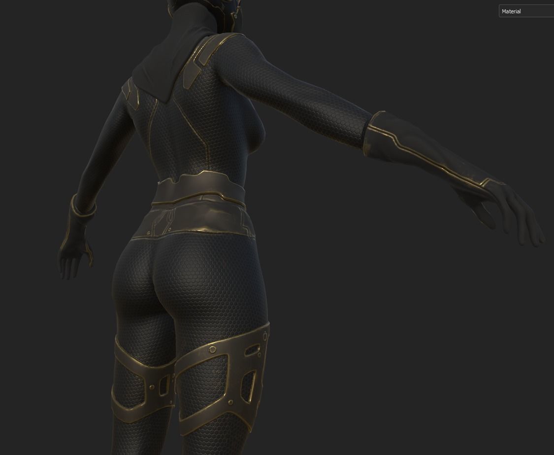 Sci-fi Thief - The Future Thief - FemaleVer Low-poly 3D model_39