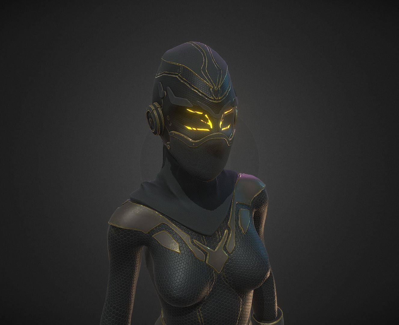 Sci-fi Thief - The Future Thief - FemaleVer Low-poly 3D model_8