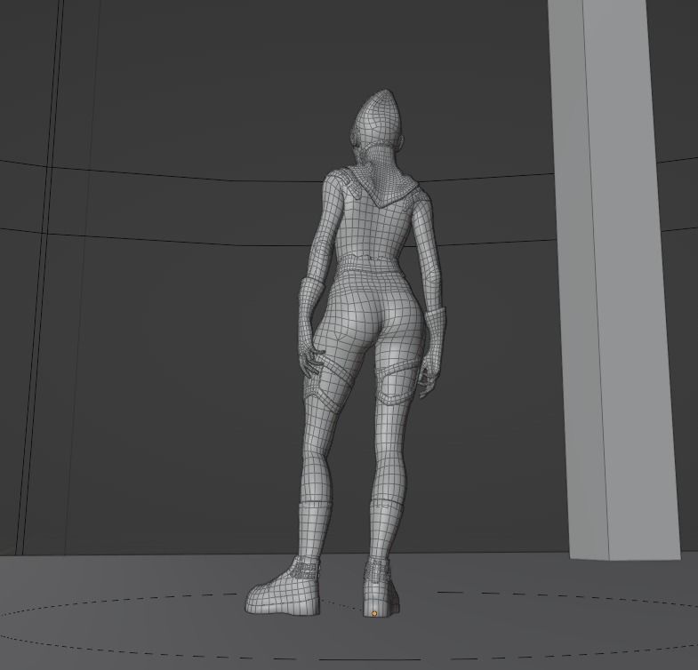 Sci-fi Thief - The Future Thief - FemaleVer Low-poly 3D model_23