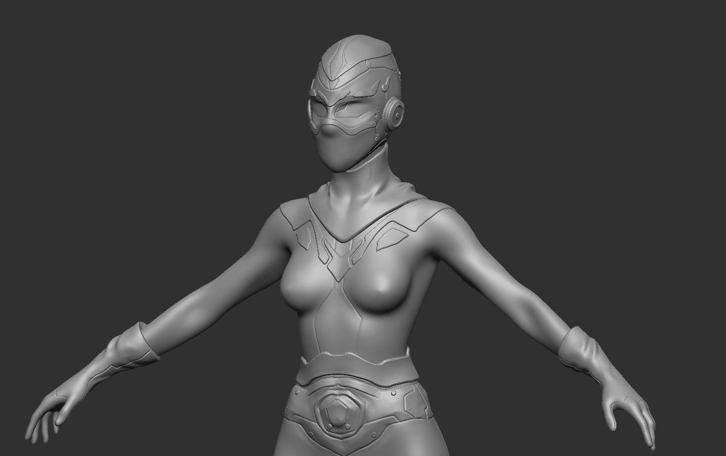 Sci-fi Thief - The Future Thief - FemaleVer Low-poly 3D model_14