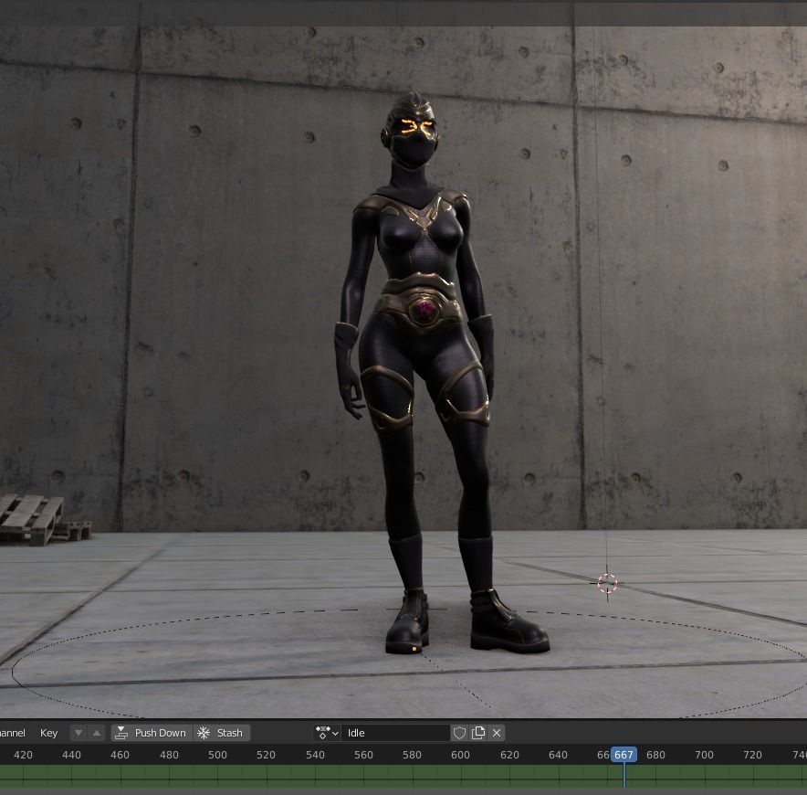 Sci-fi Thief - The Future Thief - FemaleVer Low-poly 3D model_24