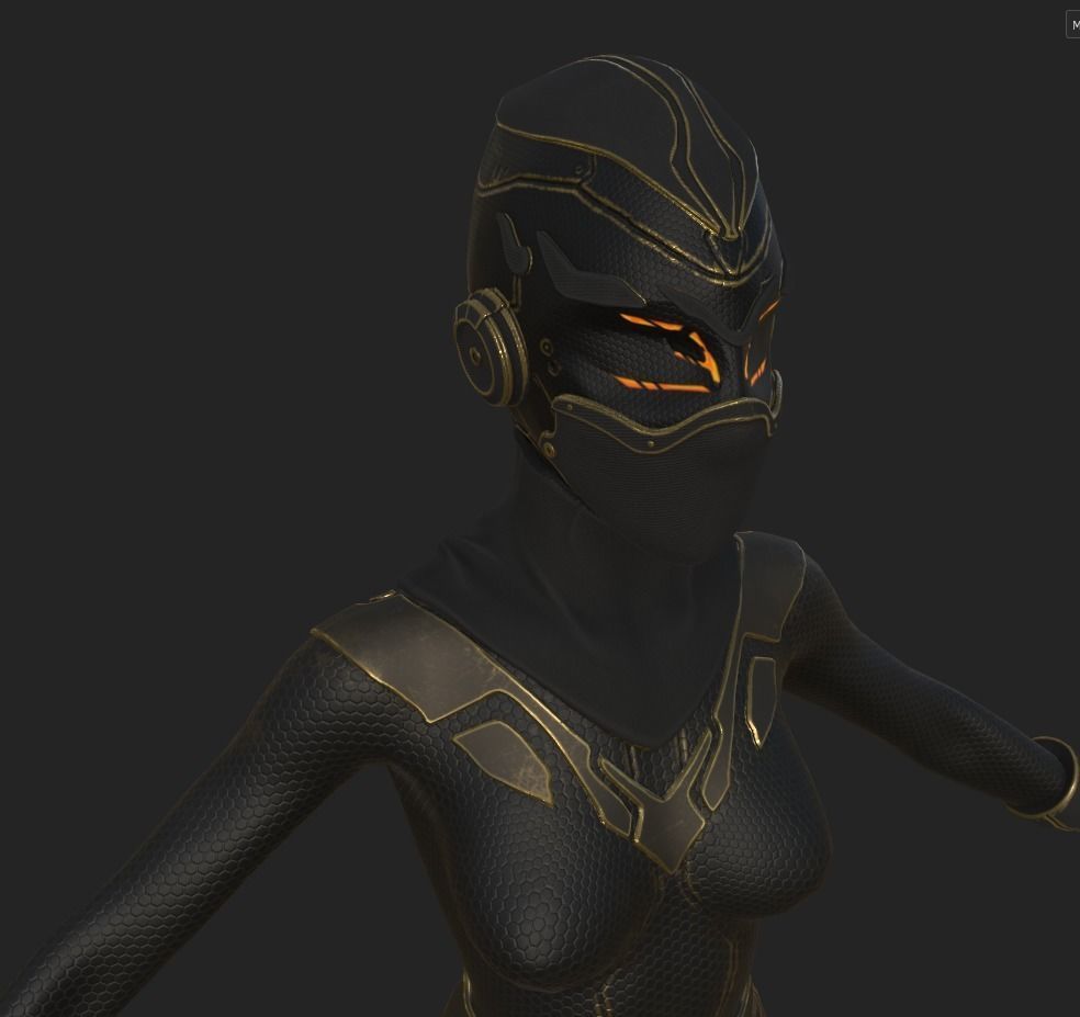 Sci-fi Thief - The Future Thief - FemaleVer Low-poly 3D model_33