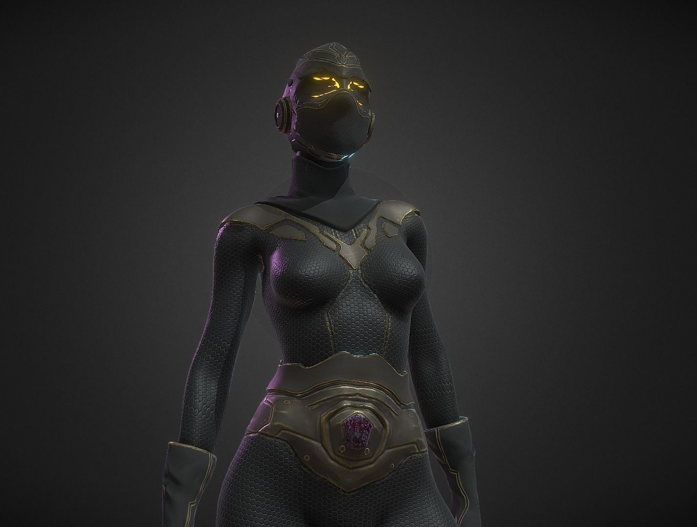 Sci-fi Thief - The Future Thief - FemaleVer Low-poly 3D model_4