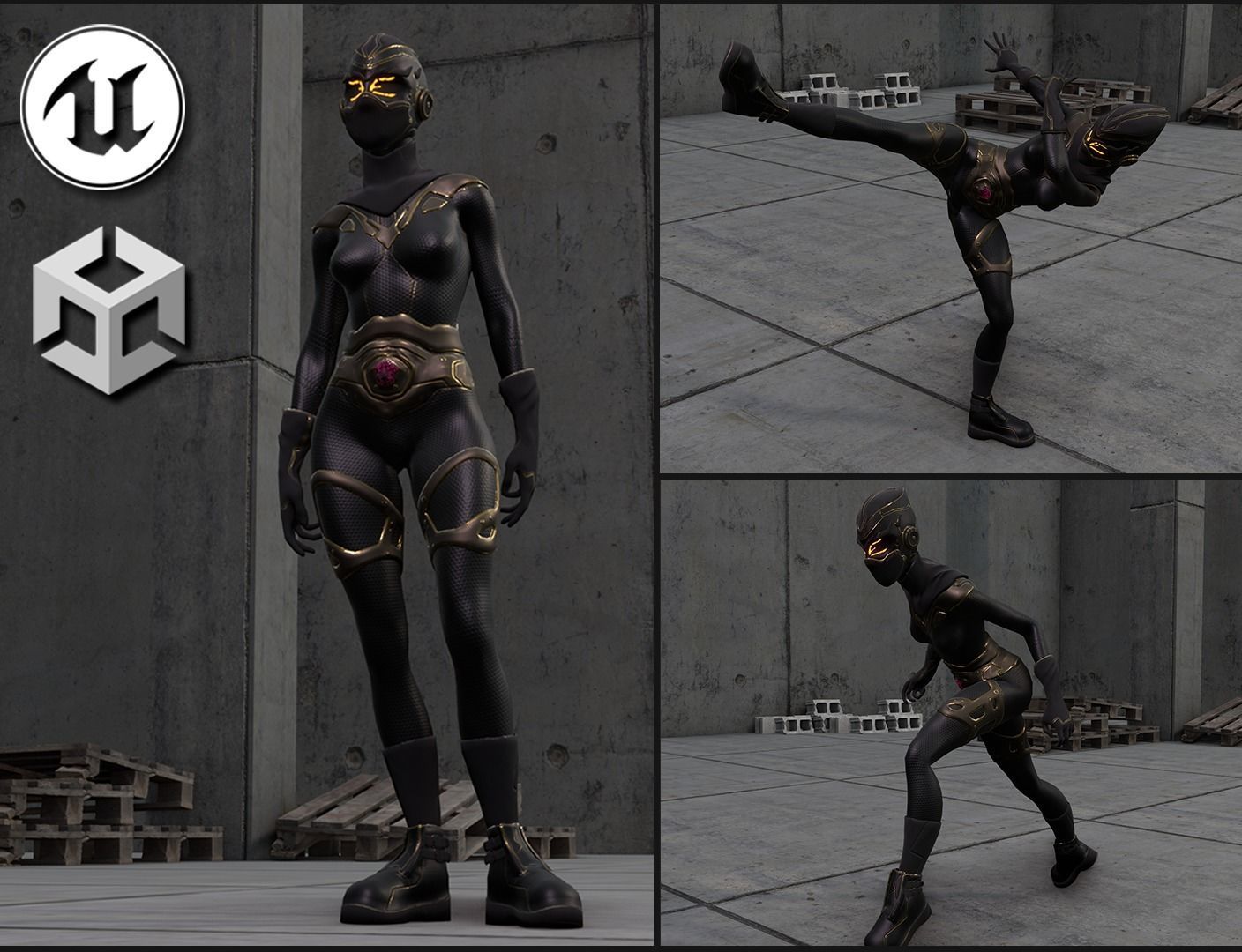 Sci-fi Thief - The Future Thief - FemaleVer Low-poly 3D model_42