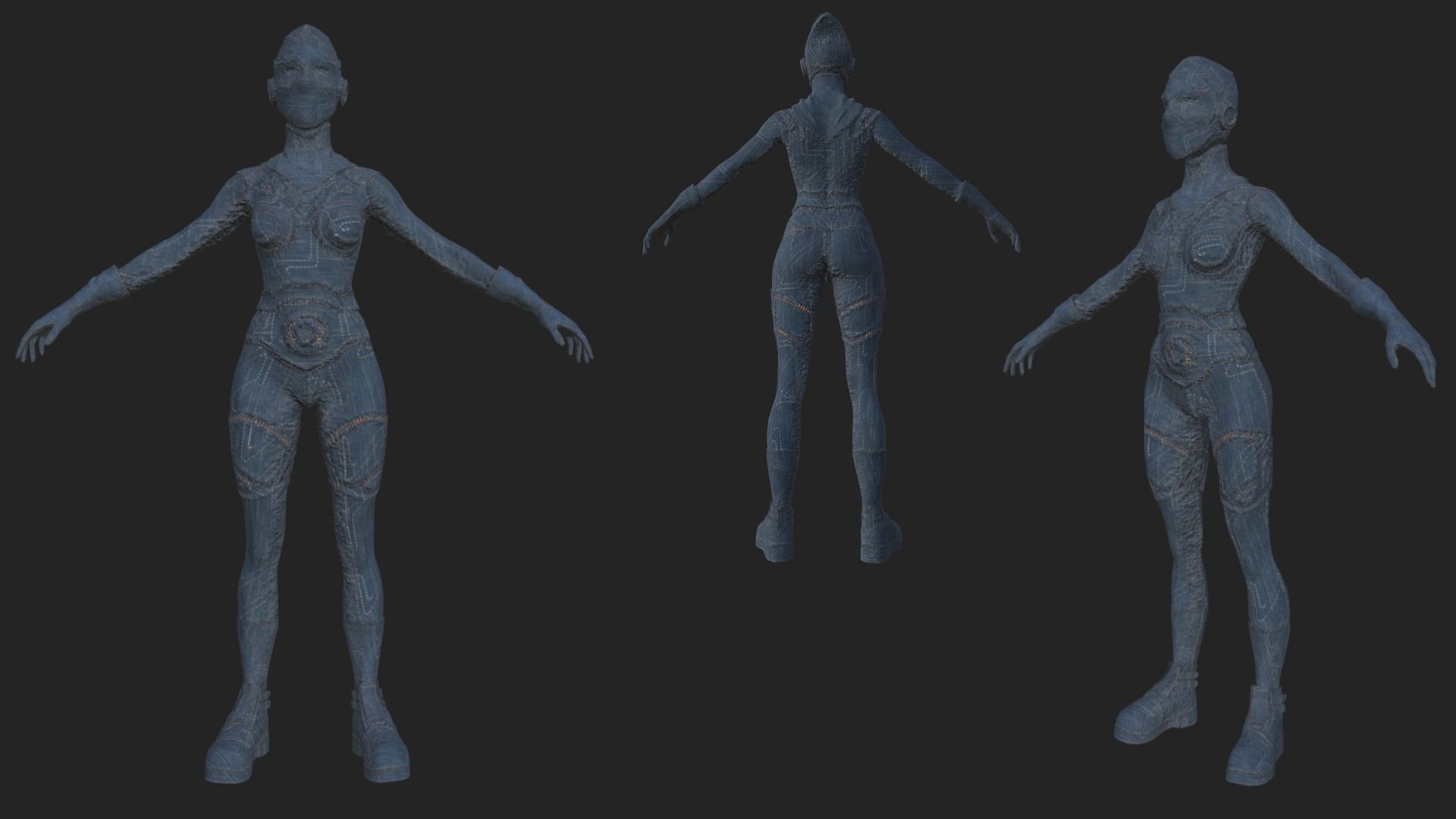Sci-fi Thief - The Future Thief - FemaleVer Low-poly 3D model_30