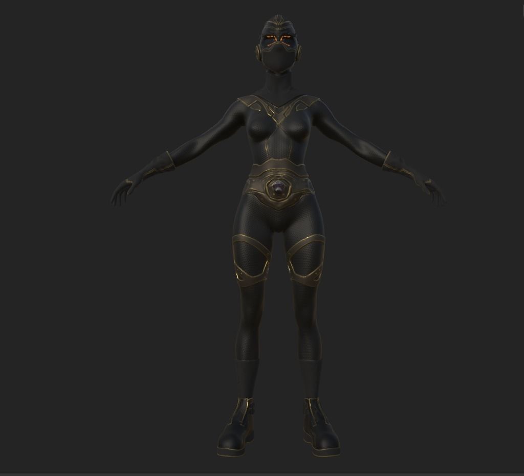 Sci-fi Thief - The Future Thief - FemaleVer Low-poly 3D model_35