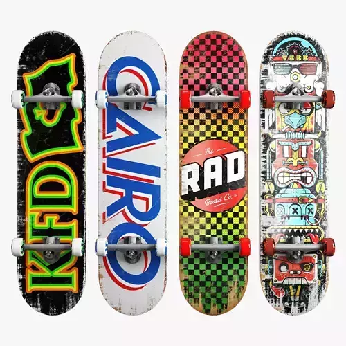 Skateboard set 007 3D model