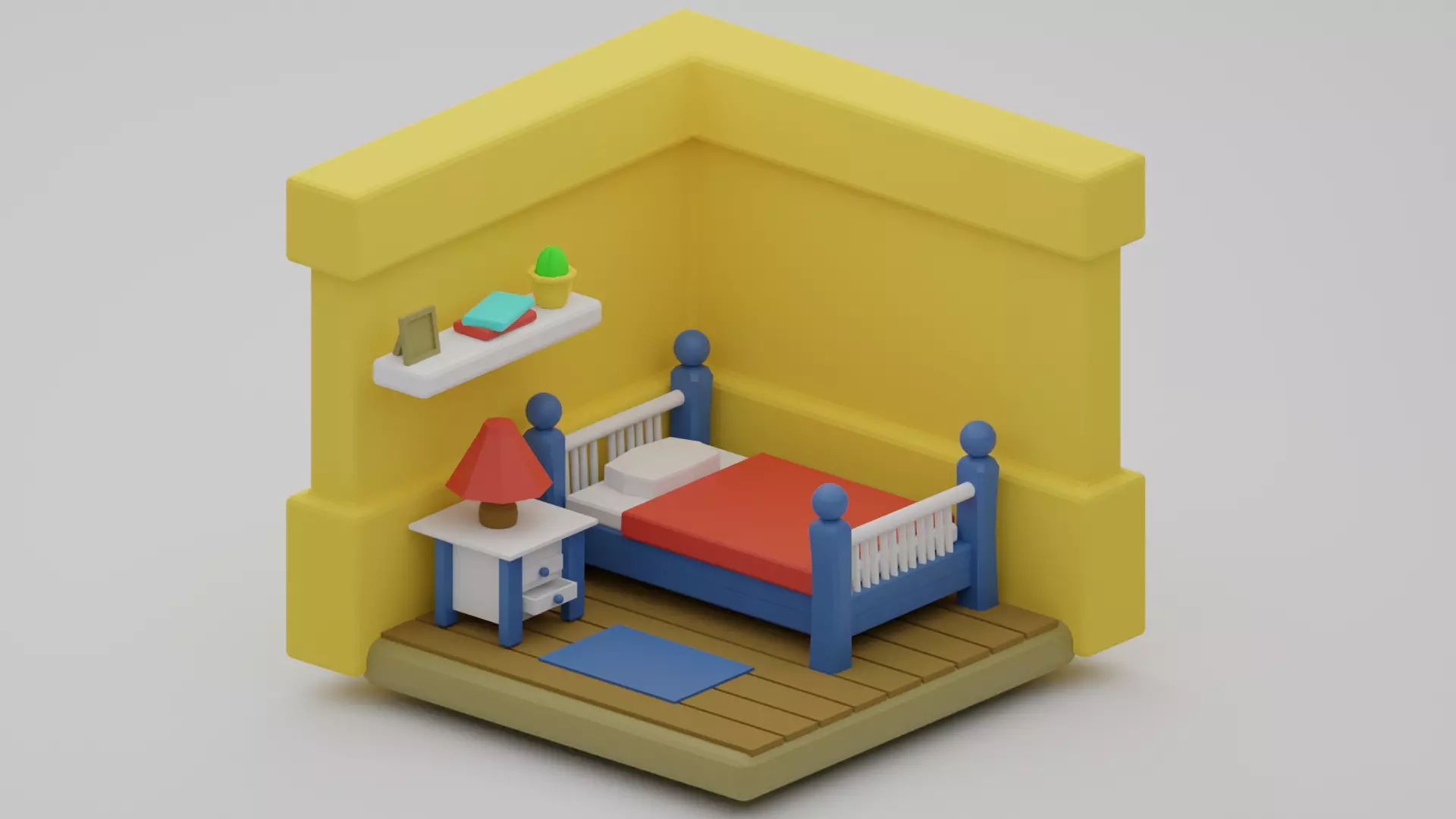 3D Blender Bed Room   3D model_0