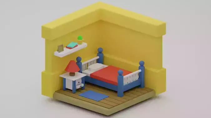 3D Blender Bed Room  