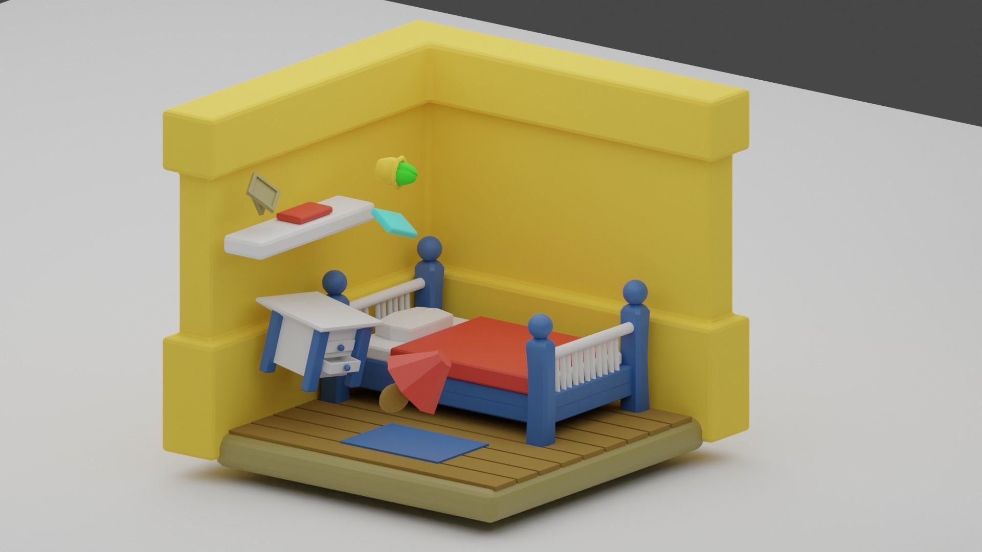 3D Blender Bed Room   3D model_2