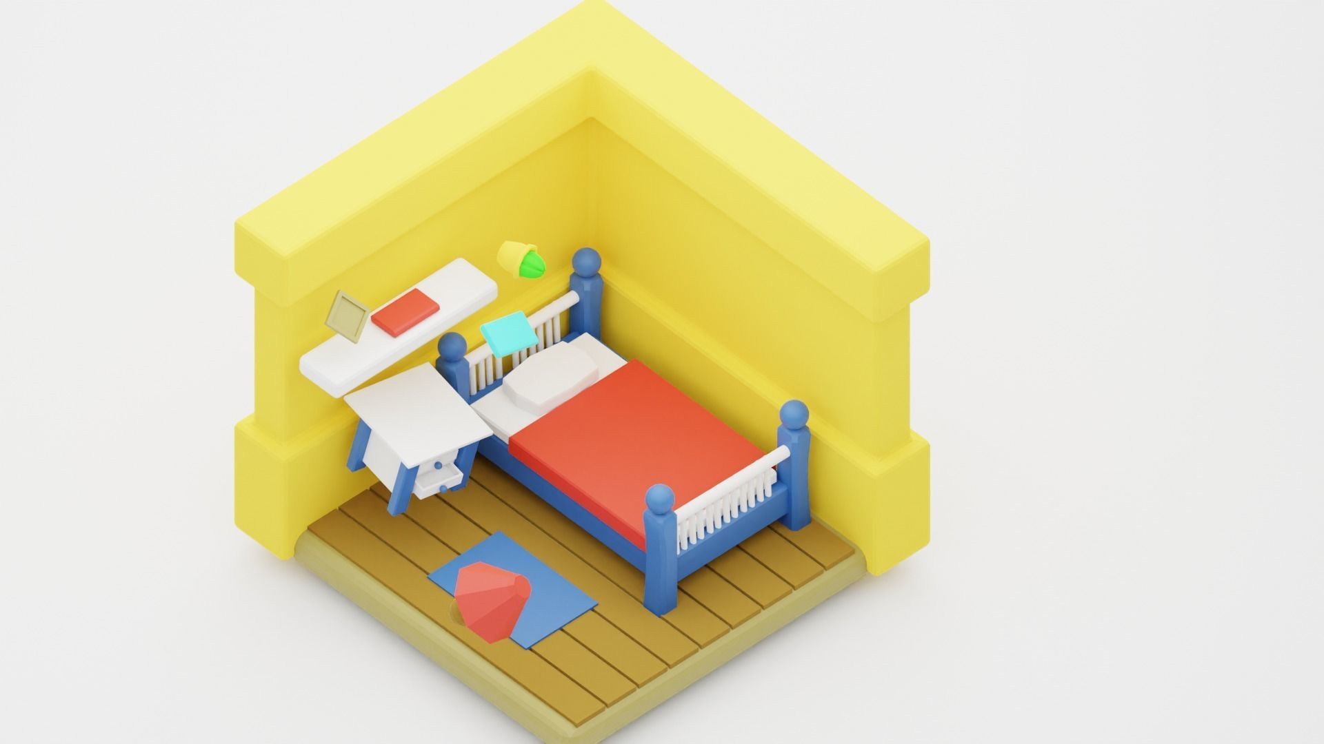 3D Blender Bed Room   3D model_3