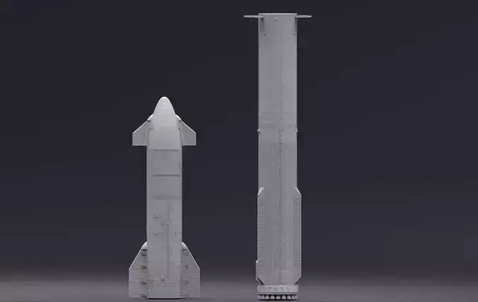 Starship and Superheavy Booster Scale model 3D print model