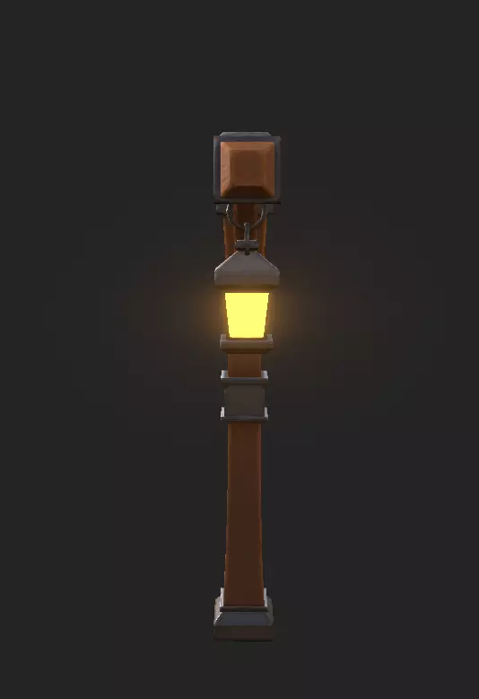 Lamppost Stylized 3D Model Low-poly 3D model_0
