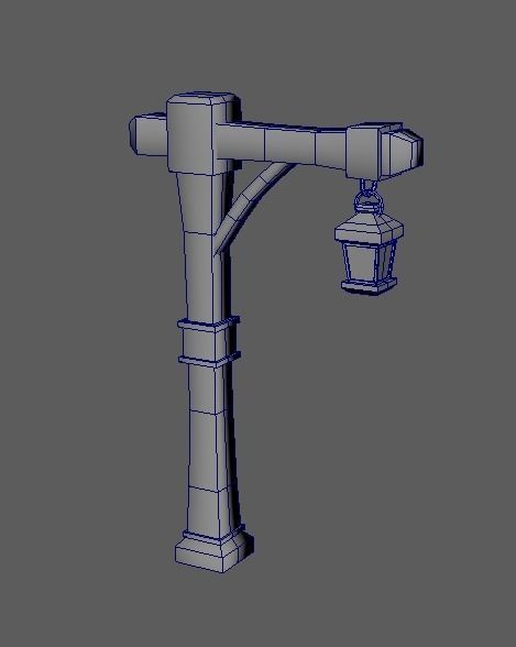 Lamppost Stylized 3D Model Low-poly 3D model_1