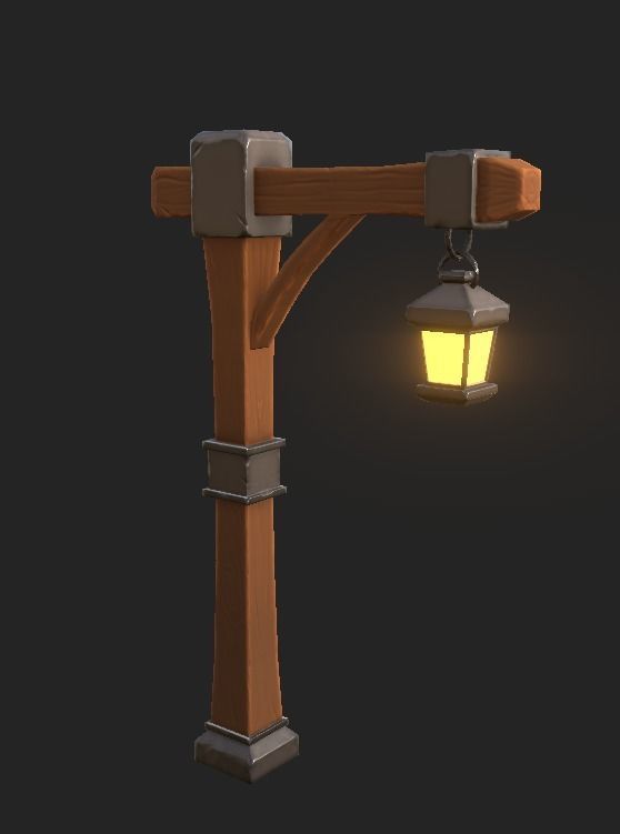 Lamppost Stylized 3D Model Low-poly 3D model_2