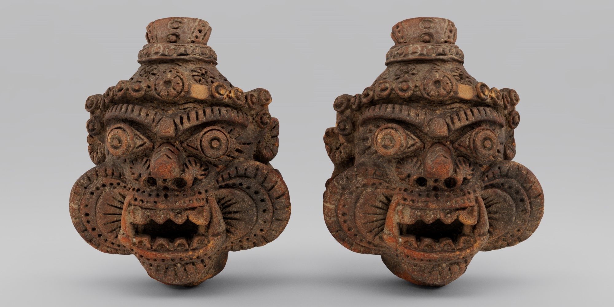 handmade clay sculpture of an ancient god - photoscan Low-poly 3D model_1