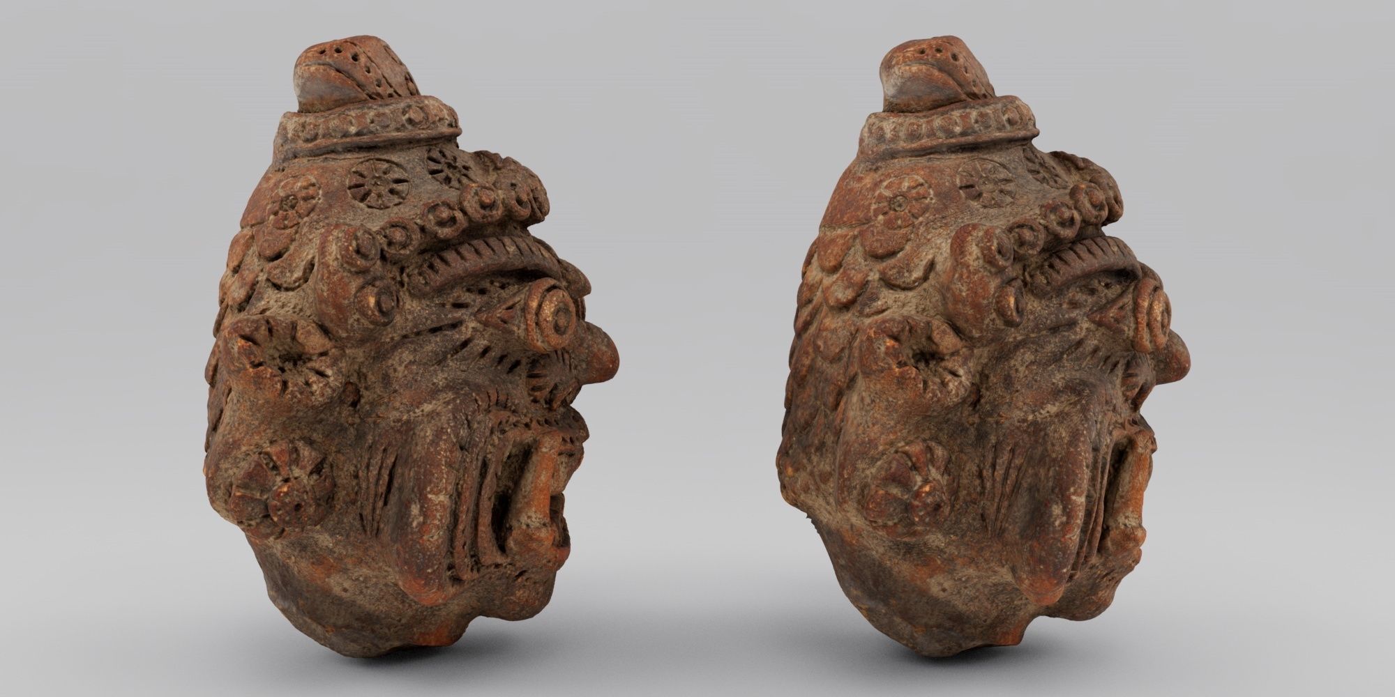 handmade clay sculpture of an ancient god - photoscan Low-poly 3D model_2
