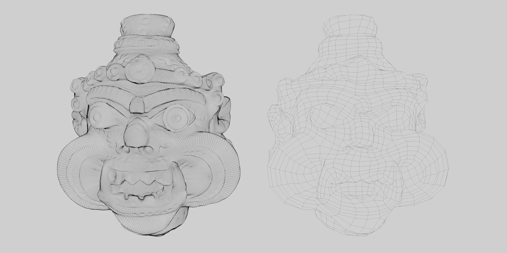 handmade clay sculpture of an ancient god - photoscan Low-poly 3D model_5