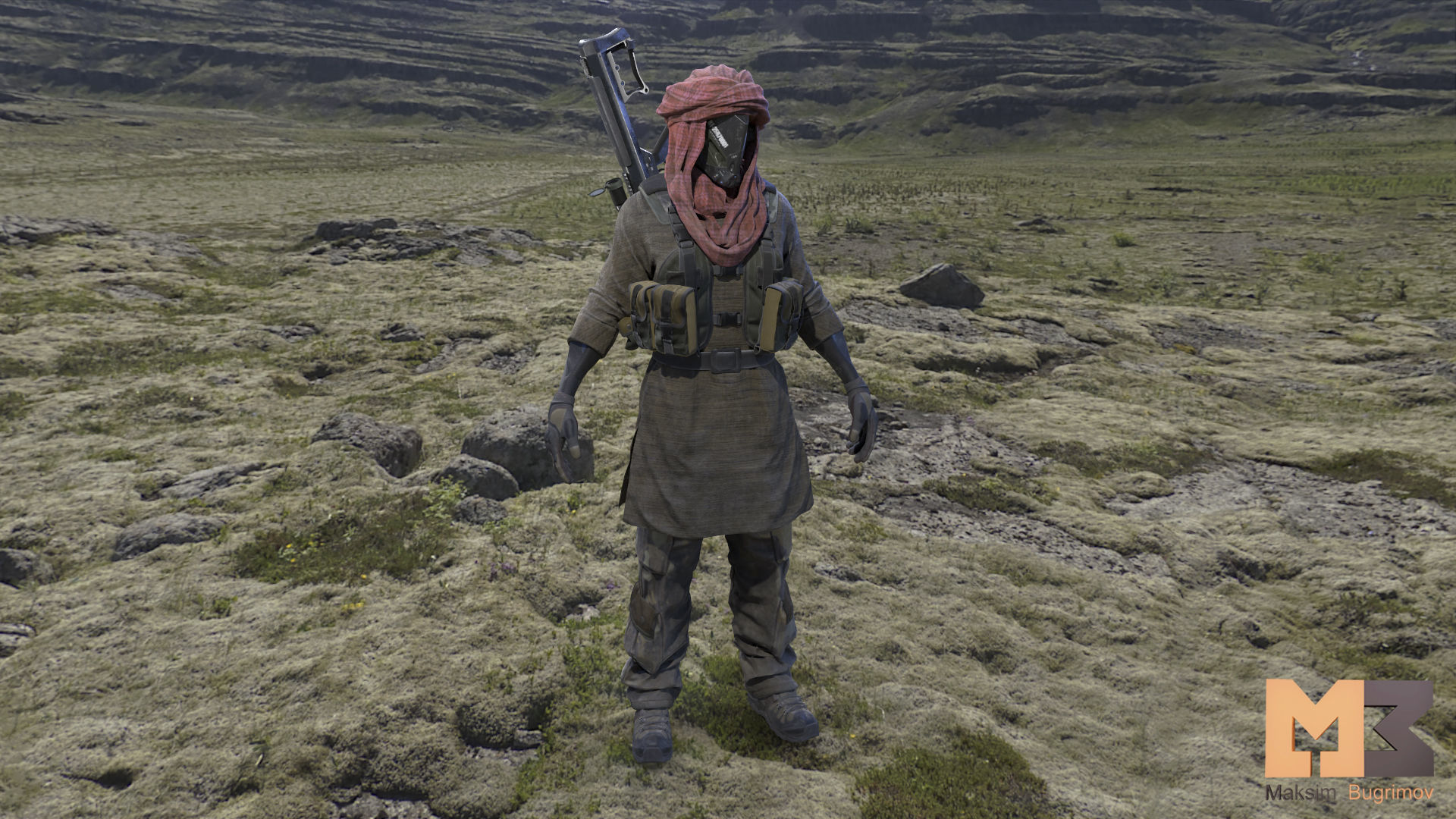 Female Soldier 04 DESERT SNAKE Low-poly 3D model_5