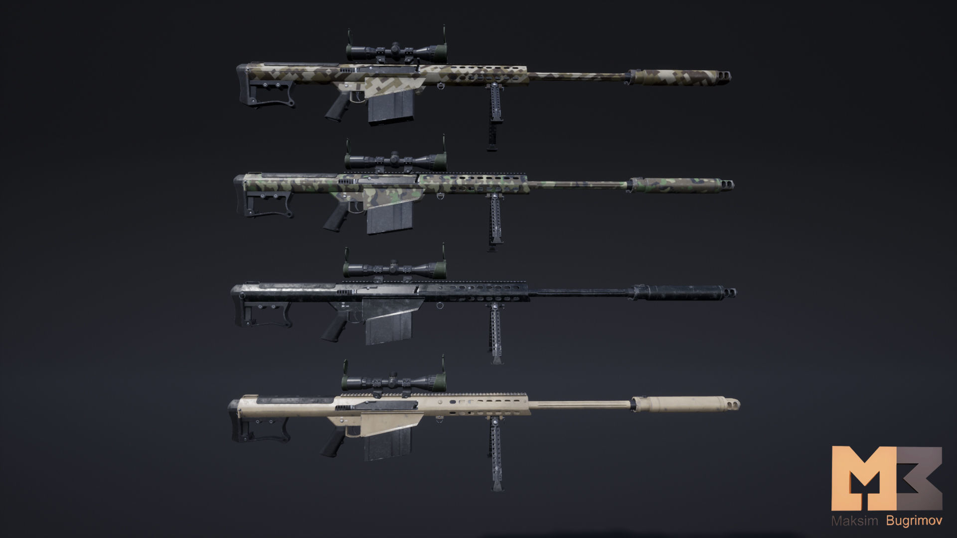 Female Soldier 04 DESERT SNAKE Low-poly 3D model_18