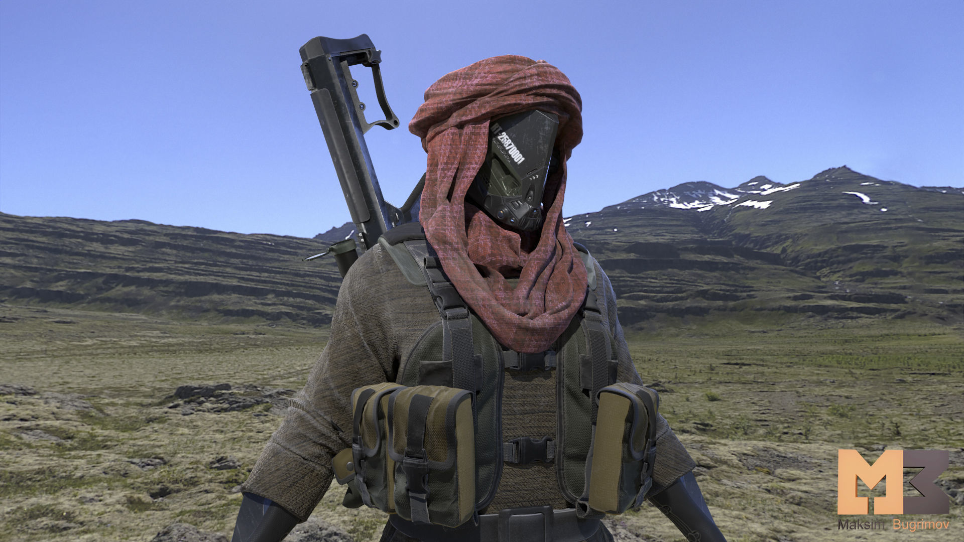 Female Soldier 04 DESERT SNAKE Low-poly 3D model_4