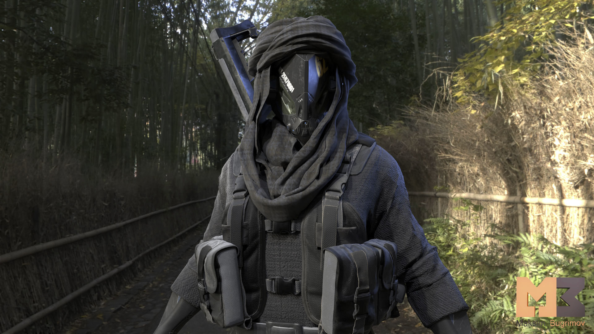 Female Soldier 04 DESERT SNAKE Low-poly 3D model_8