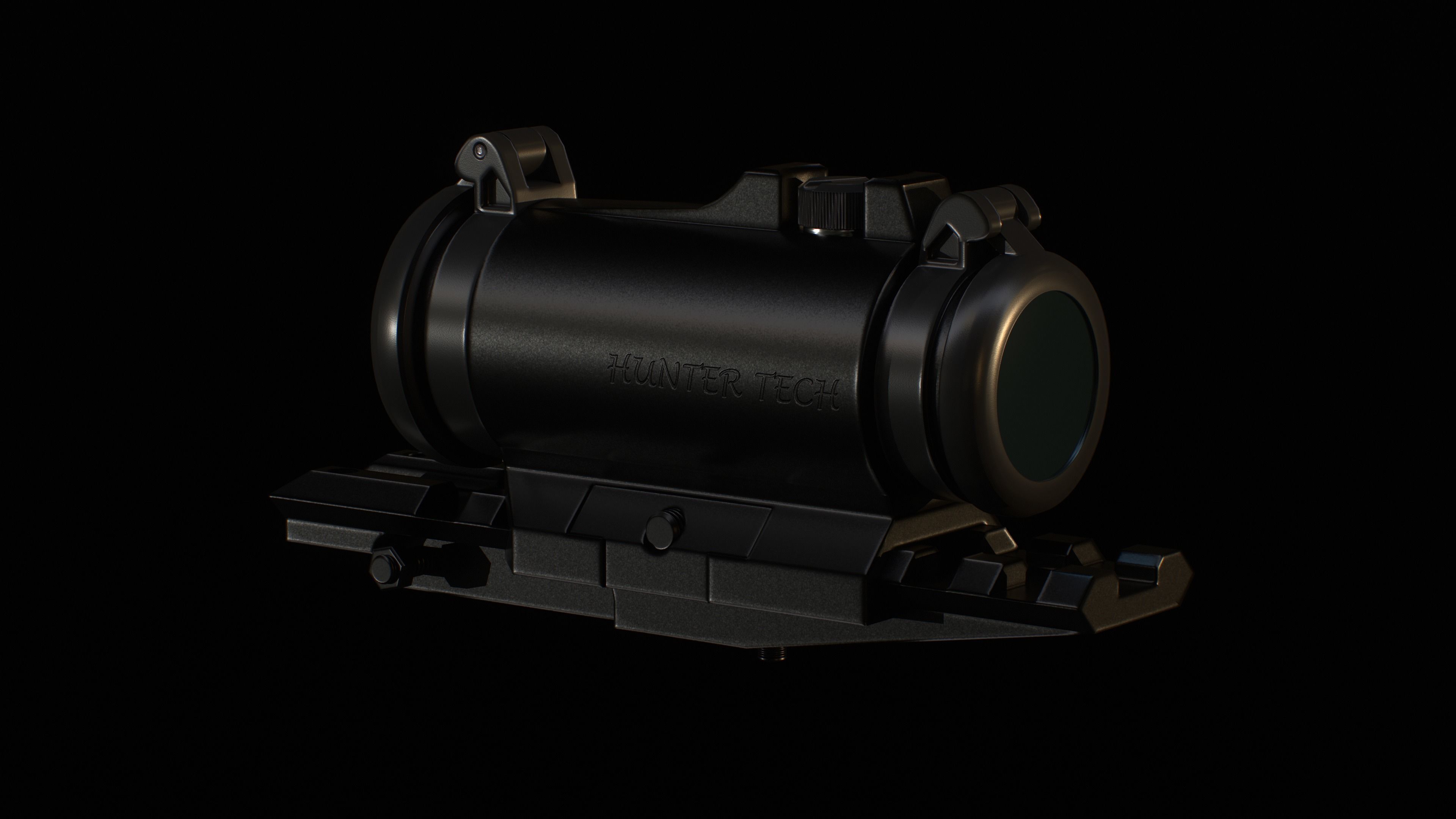Micro Red Dot Scope Low-poly 3D model_9