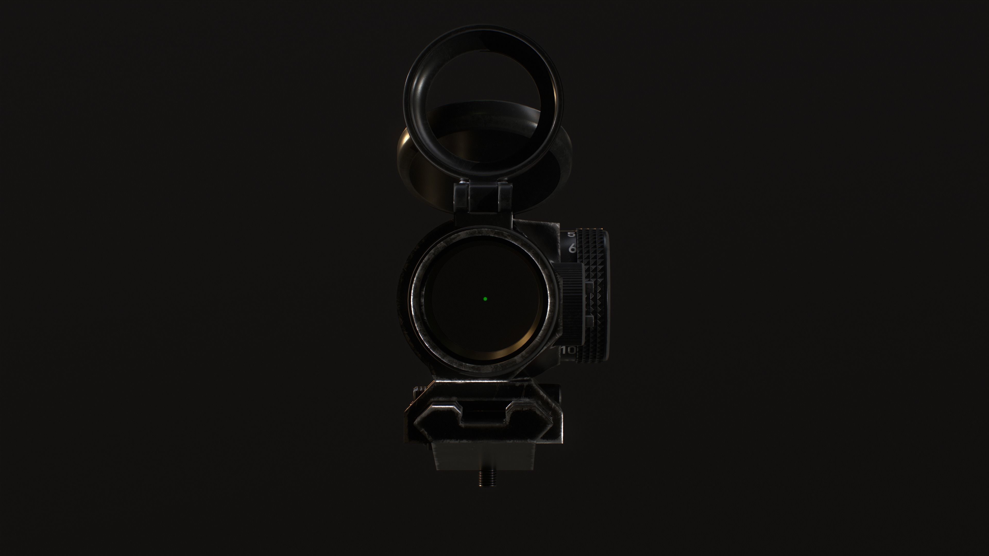 Micro Red Dot Scope Low-poly 3D model_5