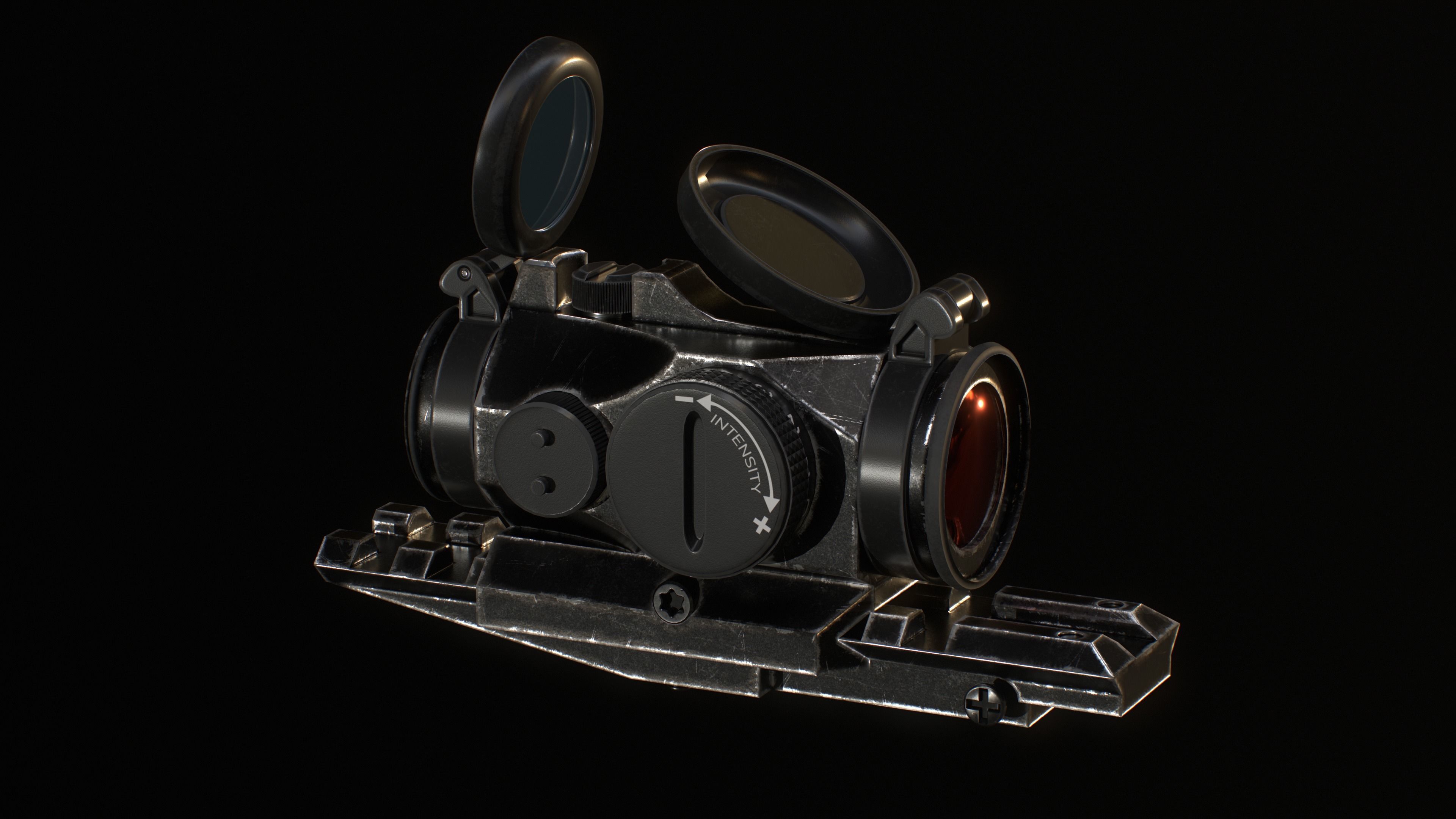 Micro Red Dot Scope Low-poly 3D model_11