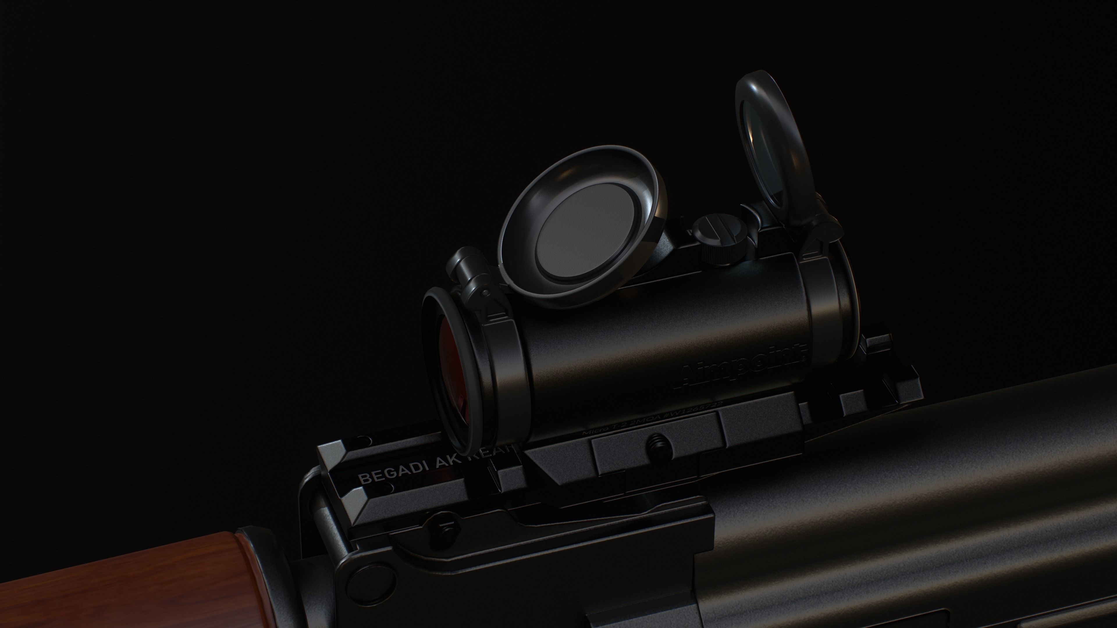 Micro Red Dot Scope Low-poly 3D model_7