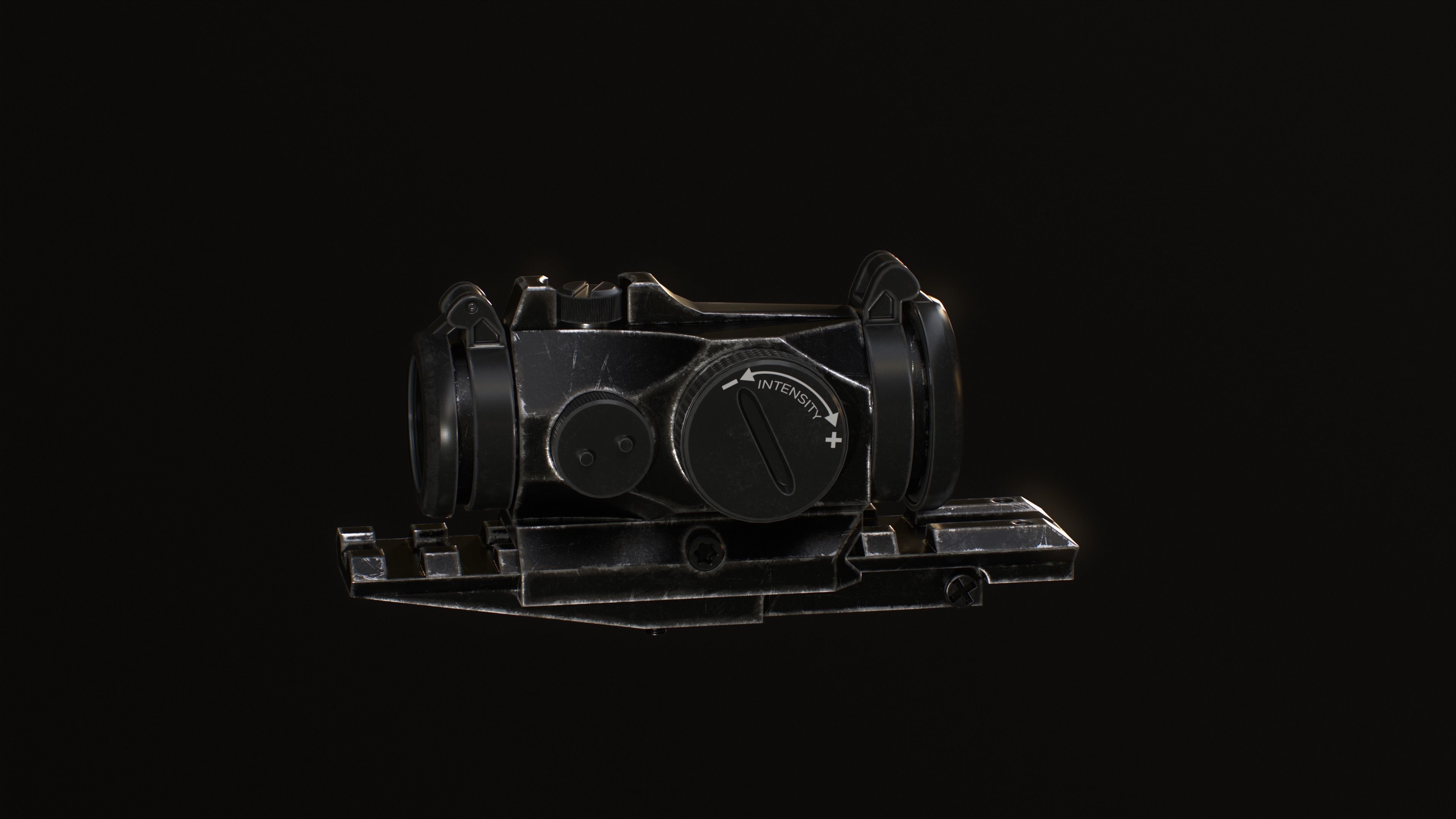 Micro Red Dot Scope Low-poly 3D model_3