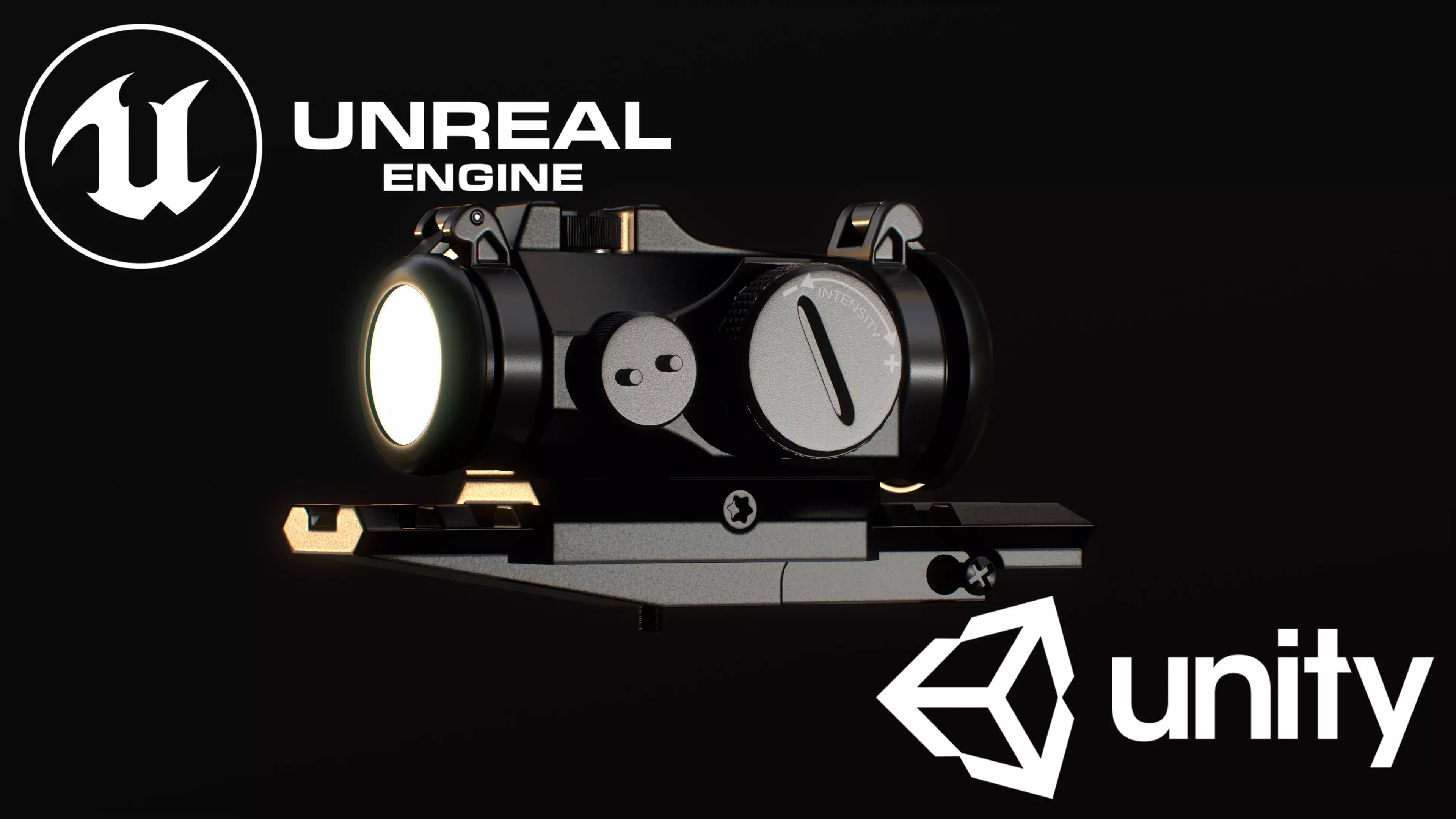 Micro Red Dot Scope Low-poly 3D model_0