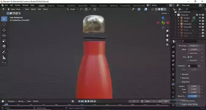 3d bottle model